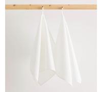 Belum Lot de 2 Chiffons de Cuisine lavables en Machine 100% Lin | Pack de 2 Chiffons de Cuisine 45 x 70 Lin 100% | Pack de 2 Serviettes de Cuisine réutilisables (Blanc)