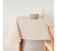 BELUM Nappe Anti-Taches, Taille 155 x 155 cm - Nappe au Toucher Extra Douce, Couleur Beige Clair, Nappe 100% fabriquée en Espagne, Tissu 100% Coton Biologique, Nappe modèle uni