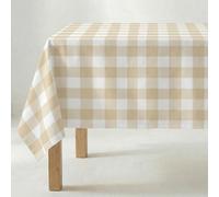 BELUM Nappe en résine Anti-Taches Carreaux 0120-103, Nappe à Carreaux Vichy Taille 300 x 140 cm, Nappe Anti-Taches sans Toile cirée Vichy Vanille Nappe Tissu 100% Coton Biologique