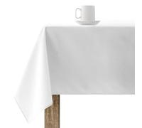BELUM | Nappe en résine Anti-Taches XL Taille : 100 x 180 Modèle : uni Blanc 103, Nappe XL Tissu 100% Coton résiné Anti-Taches (Tacte Non plastifié).
