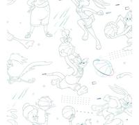 BELUM | Rideau à œillets Half Panama Space Jam 140 x 260 cm, Rideau Doux, Multicolore
