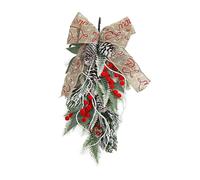 belupai Guirlande de Noël en forme de goutte d'eau artificielle de 50 cm, baies de pin artificielles, couronne d'escalier de Noël, aiguilles de pin d'hiver pour porte d'entrée, décoration à suspendre