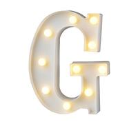 Belupai Guirlande lumineuse à LED avec lettres de l'alphabet pour décoration de fête, de mariage, de vacances, de maison et de salle de bain, décoration de bar (G)