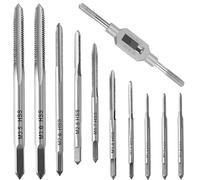 Belvanr 10 Pièces Mini Jeu de Tarauds Métriques HSS M1-M3.5, Coffret Tarauds et Filières Micro Métrique Mini avec Tourne à Gauche Réglable, pour Bois, Plastique et Métal