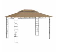 Belvédère 4x3x2,7 m Taupe 160 g/m² Tonnelle Pavillon Chapiteau Jardin vidaXL