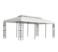 Belvédère à double toit blanc 6x3 m acier