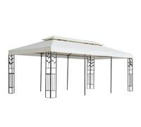 Belvédère à double toit blanc 6x3 m acier auvent abri à baldaquin abri vidaXL