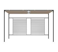 Belvédère avec auvent rétractable - vidaxl - 3x4x2,3 m - Taupe - 180 g/m² - Toit rétractable - Autoportante - Anti-UV