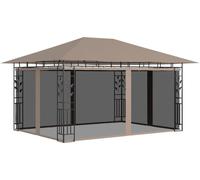 Belvédère avec moustiquaire 4x3x2,73 m Taupe 180 g/m²
