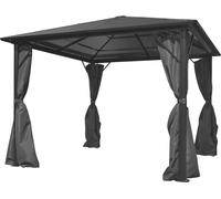 Belvédère avec rideau Anthracite Aluminium 300 x 300 cm