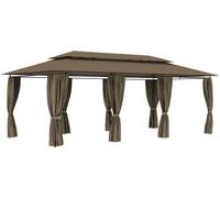 Belvédère avec rideaux 600x298x270 cm Taupe 180 g/m²
