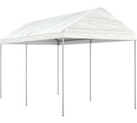Belvédère avec toit blanc 4,46x2,28x2,69 m polyéthylène