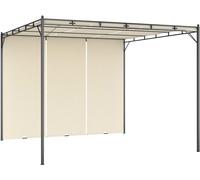 Belvédère de jardin avec rideau latéral 3x3x2,25 m Crème