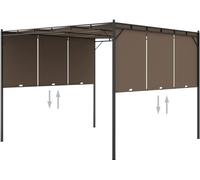 Belvédère de jardin avec rideau latéral 3x3x2,25 m Taupe