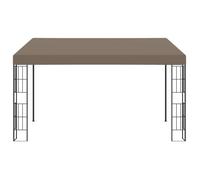 Belvédère mural - Tonnelle Imperméable - ANTI-UV - 4x3 m Taupe Tissu 4x3x2.05/2.62 m L710