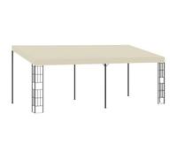 vidaXL Pavillon mural Belvédère 3x6 m crème en tissu, structure acier enduit de poudre