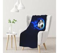 BElVEHOG Ballon de Football en feu, Couverture Douce et Chaude en Flanelle Anti-Boulochage pour canapé ou lit, 76 x 102 cm