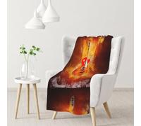 BElVEHOG Guitare Rock en feu, Couverture Douce et Chaude en Flanelle Anti-Boulochage pour canapé ou lit, 76 x 102 cm