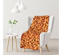 BElVEHOG Haricots Blancs à la Sauce Tomate, Couverture Douce et Chaude en Flanelle Anti-Boulochage pour canapé ou lit, 76 x 102 cm