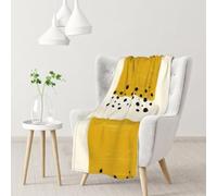 BElVEHOG Imprimé Jaune Moutarde et Noir, Couverture Douce et Chaude en Flanelle Anti-Boulochage pour canapé ou lit, 76 x 102 cm