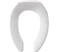 Bemis 1955SSCT 000 Lunette de toilette avant ouverte et résistante sans couvercle Ne desserrera pas et ne réduira pas les rappels, allongée, blanc