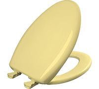 Bemis Abattant WC à fermeture lente, charnières faciles à nettoyer et siège en plastique durable, fabriqué aux États-Unis, allongé, jaune