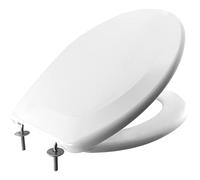 BEMIS Ashford Abattant WC en thermoplast blanc avec pare-chocs en plastique moulé dans le siège Charnière en métal thermoplastique incassable et recyclable Installation facile