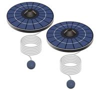 Bemonew Aérateur Flottant, 2 pièces, aérateur d'étang à énergie Solaire avec Tuyau d'air et Pierres à Bulles pour Petits étangs, Bains 'Oiseaux et Aquariums