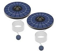 Bemonew Aérateur Flottant, 2 pièces, aérateur d'étang à énergie Solaire avec Tuyau d'air et Pierres à Bulles pour Petits étangs, Bains 'Oiseaux et Aquariums