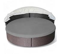 Bemonew Housse de Coussin pour lit de Repos d'extérieur - Housse Coussin imperméable pour lit Repos, Housses Rechange lavables en Machine pour Lits Ronds, Gris, 66, 14 Pouces diamètre