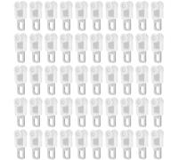 Bemonew Lot de 50 glissières silencieuses pour rail de rideau Blanc Facile | Glissière silencieuse et lisse, installation sans outil, pour la plupart des rideaux de douche de maison, camping-car