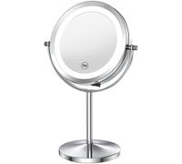Benbilry Benvivy Miroir de maquillage lumineux avec grossissement, double face LED grossissant 1x/10x, miroir de courtoisie grossissant 17,8 cm, alimenté par piles, miroir de rasage pivotant à 360°