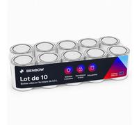 BenBow boîte en fer blanc 1000 ml avec capot à enfoncer - hermétique, opaque, vide, ronde - récipient de rangement, Quantité:10, Capacité:0.5L