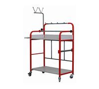 BenBow Chariot de Peinture Mobile - Atelier Multifonction avec Porte-Outils et Compartiments de Rangement - Chariot à Roulettes avec Frein, Hauteur Réglable de 115 à 150 cm