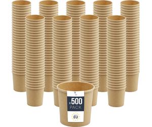 BenBow Récipient jetable en papier kraft sans couvercle 500 x 350 ml
