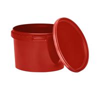 BenBow Seau avec Couvercle 0,5 l - Rouge - 20 x 0,5 l - Qualité Alimentaire, Stable, hermétique - Anti-Fuite, inodore - Récipient de Rangement en Plastique - Vide
