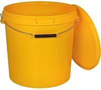 BenBow Seau avec couvercle 20l rouge bleu noir transparent jaune vert blanc bleu, Quantité:100, Couleur:Jaune, Taille:20L