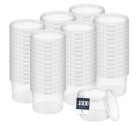 BenBow Seau avec couvercle 5L x1000 Transparent - qualité alimentaire, stable, hermétique, anti-fuite, inodore - seau en plastique avec anse - vide