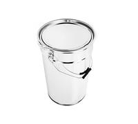 BenBow Seau en fer blanc - 10 x 25 l - Avec couvercle et anneau de serrage - Hermétique, opaque, vide, rond - Récipient de rangement avec anse en métal