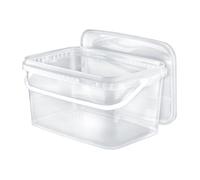 BenBow Seau rectangulaire avec Couvercle 1x 5l Transparent - adapté au Contact Alimentaire, boîte en Plastique empilable avec poignée - Vide