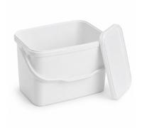 BenBow Seau rectangulaire avec couvercle - 20 x 10 l - Blanc - Qualité alimentaire - Boîte en plastique empilable avec anse - Hermétique, anti-fuite, sans odeur, idéal pour la maison et le commerce