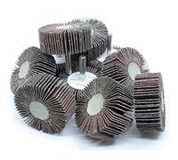 Benchmark Abrasives Lot de 10 meules à lamelles en oxyde d'aluminium de 6,3 cm, 2,5 cm de long et 0,6 cm de long sur tige pour ébavurage, ponçage, meulage, retrait de peinture pour perceuse et