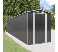 Bendmaxx Abri de jardin anthracite en acier galvanisé - 192 x 855 x 223 cm - Abri de jardin avec porte coulissante et fentes d'aération pour outils, tondeuses à gazon, vélo, poubelles, balcon