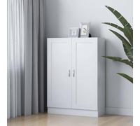 Bendmaxx Bibliothèque blanche en bois 82,5 x 30,5 x 115 cm avec 3 compartiments et 2 portes, étagère polyvalente pour salon, bureau, chambre à coucher