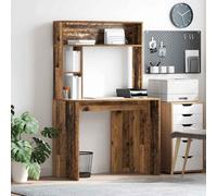 Bendmaxx Bureau avec étagère aspect bois vieilli, 91 x 50 x 149 cm, table de bureau pour bureau à domicile, bureau, bureau d'ordinateur avec étagère et espace de rangement pour ordinateur portable