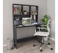 Bendmaxx Bureau avec étagères gris 110 x 45 x 157 cm en bois - Table de bureau comme bureau d'ordinateur et secrétaire pour le bureau à domicile, le bureau, la chambre d'adolescent avec espace de