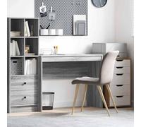Bendmaxx Bureau gris Sonoma - 100 x 40 x 76 cm - En bois - Table de bureau pour bureau à domicile et bureau - Bureau d'ordinateur avec espace pour ordinateur portable, moniteur, imprimante et étagère