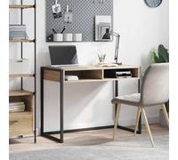 Bendmaxx Bureau industriel Sonoma - 100 x 50 x 75 cm - Table de bureau avec plateau de table - Tiroir - Étagère pour bureau à domicile, ordinateur portable, clavier, documents