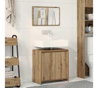 Bendmaxx Ensemble de meubles de salle de bain 2 pièces en chêne Artisan avec meuble sous lavabo et armoire à miroir 60 x 33 x 60 cm pour salle de bain, crée de l'ordre dans la salle de bain