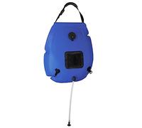 Bendmaxx Sac de douche de camping bleu 20 l en PVC avec indicateur de température, douche solaire portable pour camping, randonnée, pêche et chasse avec tuyau et pommeau de douche, suspension pratique